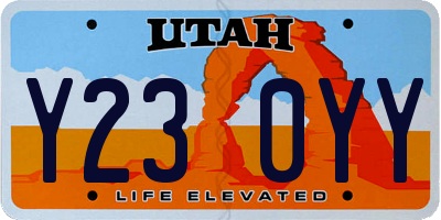 UT license plate Y230YY