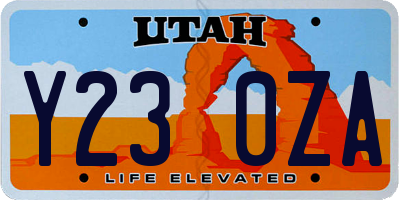 UT license plate Y230ZA