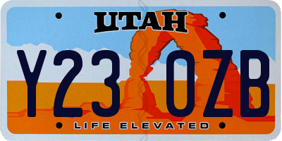 UT license plate Y230ZB
