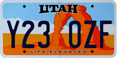 UT license plate Y230ZF