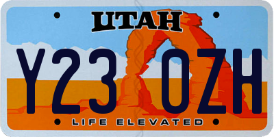 UT license plate Y230ZH
