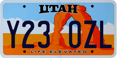 UT license plate Y230ZL