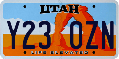 UT license plate Y230ZN