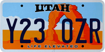 UT license plate Y230ZR