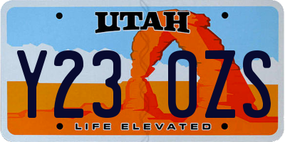 UT license plate Y230ZS