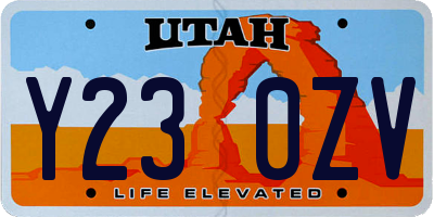 UT license plate Y230ZV