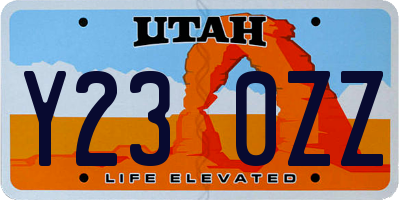 UT license plate Y230ZZ