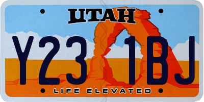 UT license plate Y231BJ