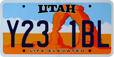 UT license plate Y231BL