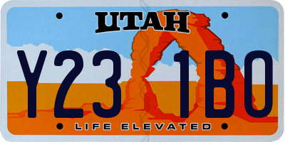 UT license plate Y231BO
