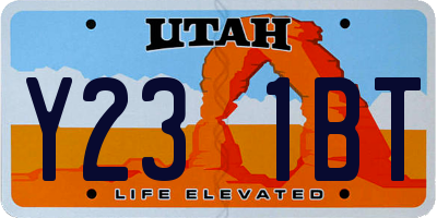UT license plate Y231BT