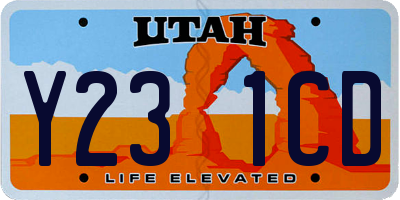 UT license plate Y231CD