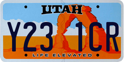 UT license plate Y231CR