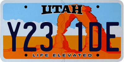 UT license plate Y231DE