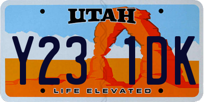 UT license plate Y231DK