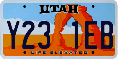 UT license plate Y231EB