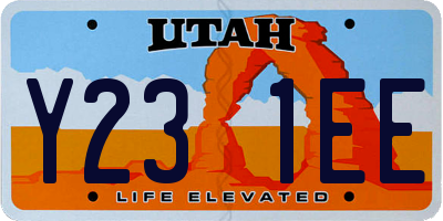UT license plate Y231EE