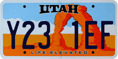 UT license plate Y231EF