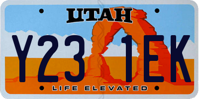 UT license plate Y231EK