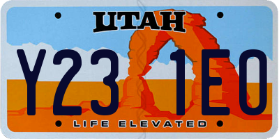 UT license plate Y231EO