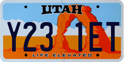 UT license plate Y231ET