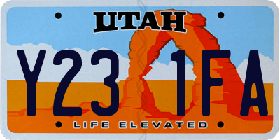 UT license plate Y231FA