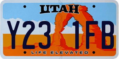 UT license plate Y231FB