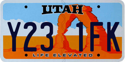 UT license plate Y231FK