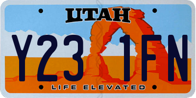 UT license plate Y231FN