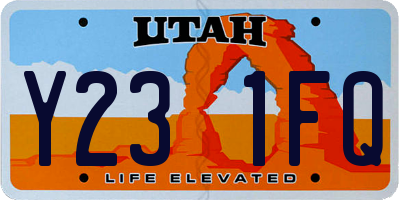 UT license plate Y231FQ