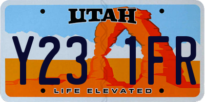 UT license plate Y231FR