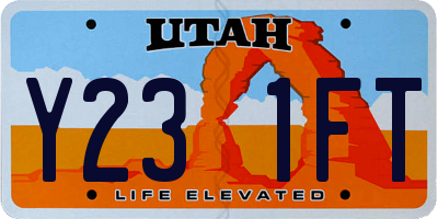 UT license plate Y231FT