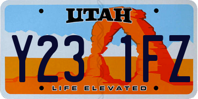 UT license plate Y231FZ