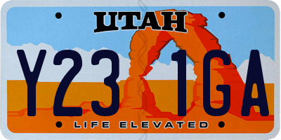 UT license plate Y231GA