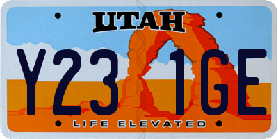 UT license plate Y231GE