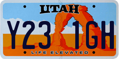 UT license plate Y231GH