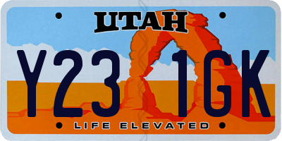UT license plate Y231GK