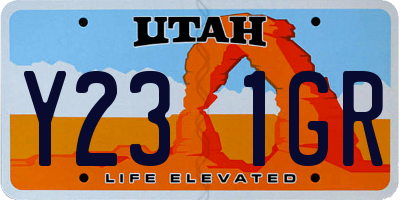 UT license plate Y231GR