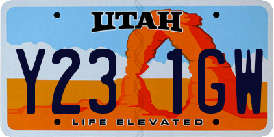 UT license plate Y231GW