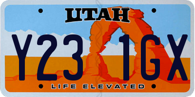 UT license plate Y231GX