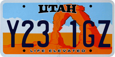 UT license plate Y231GZ