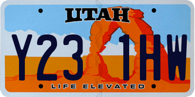 UT license plate Y231HW