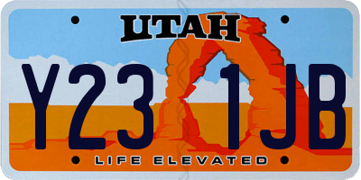 UT license plate Y231JB