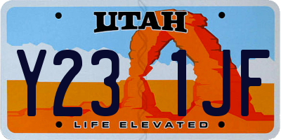 UT license plate Y231JF