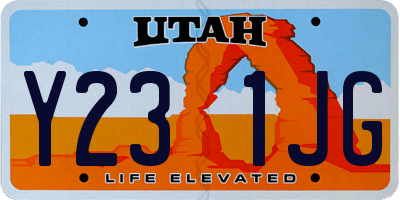 UT license plate Y231JG