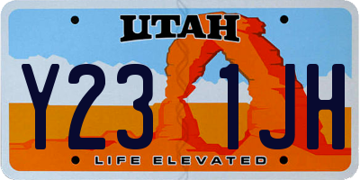 UT license plate Y231JH