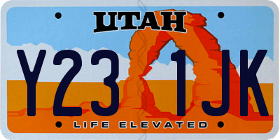UT license plate Y231JK