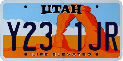 UT license plate Y231JR