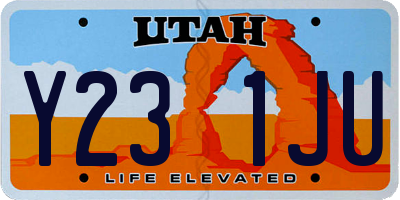 UT license plate Y231JU