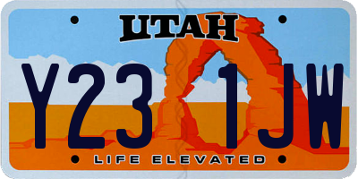 UT license plate Y231JW